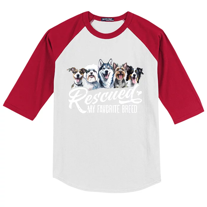 Dog Rescue Dog Dog Adoption Adopted Dog Dog Lover Kids Colorblock Raglan Jersey