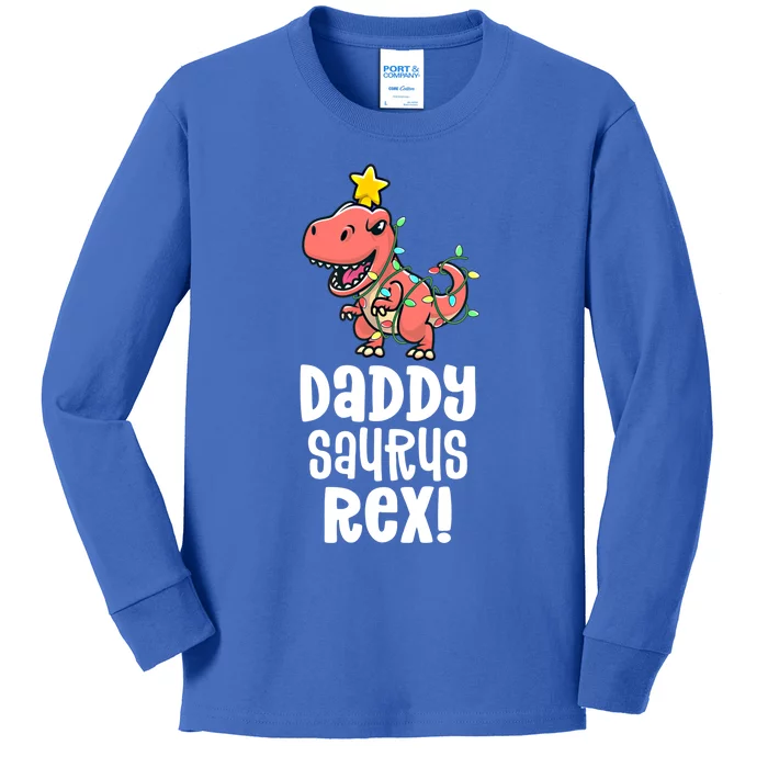 Daddysaurus Rex Dad Matching Dino Family Dinosaur Pajamas Cute Gift Kids Long Sleeve Shirt