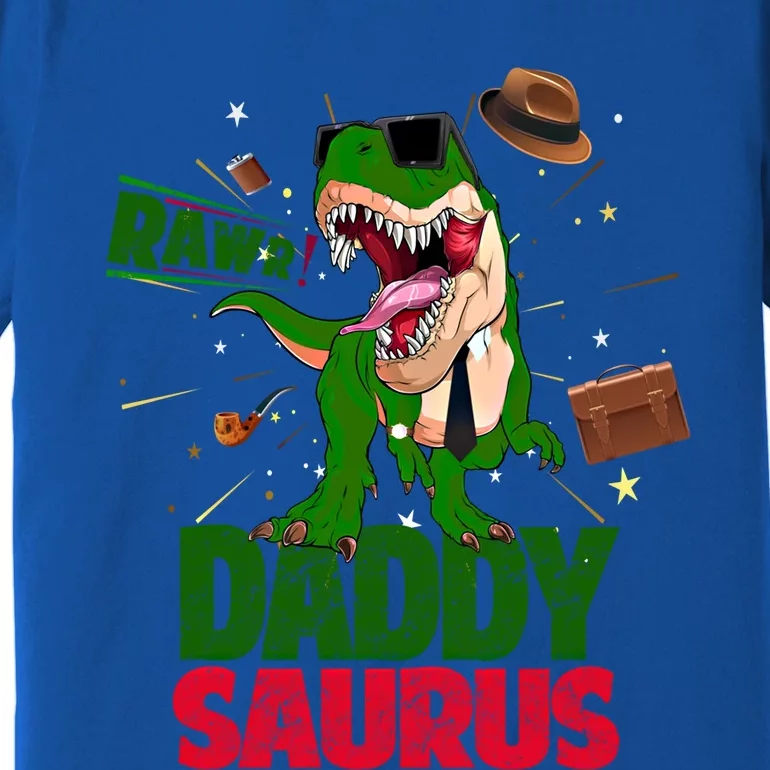 Daddysaurus Rex Dinosaur Funny Fathers Day Family Matching Cute Gift Premium T-Shirt