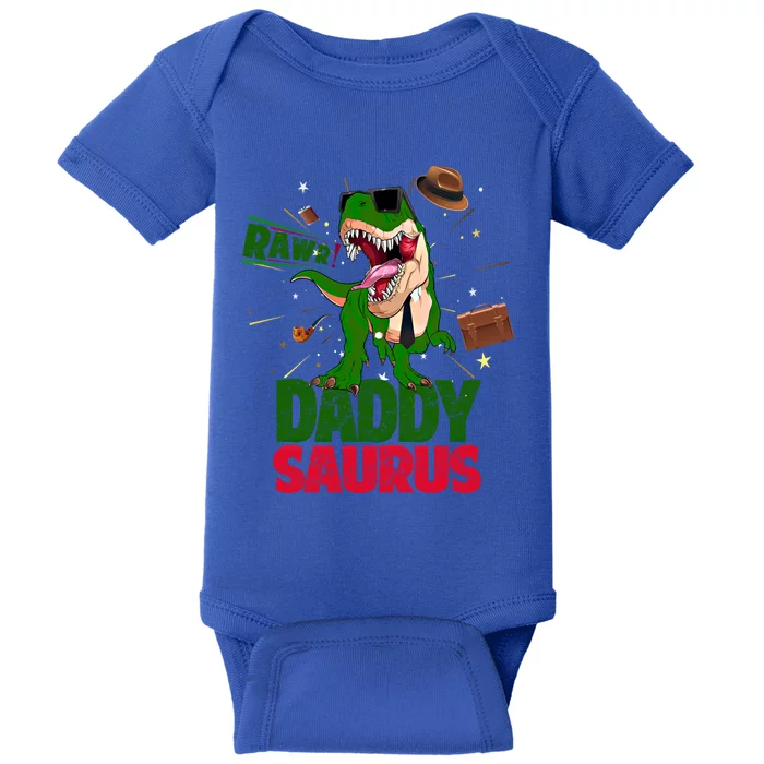 Daddysaurus Rex Dinosaur Funny Fathers Day Family Matching Cute Gift Baby Bodysuit