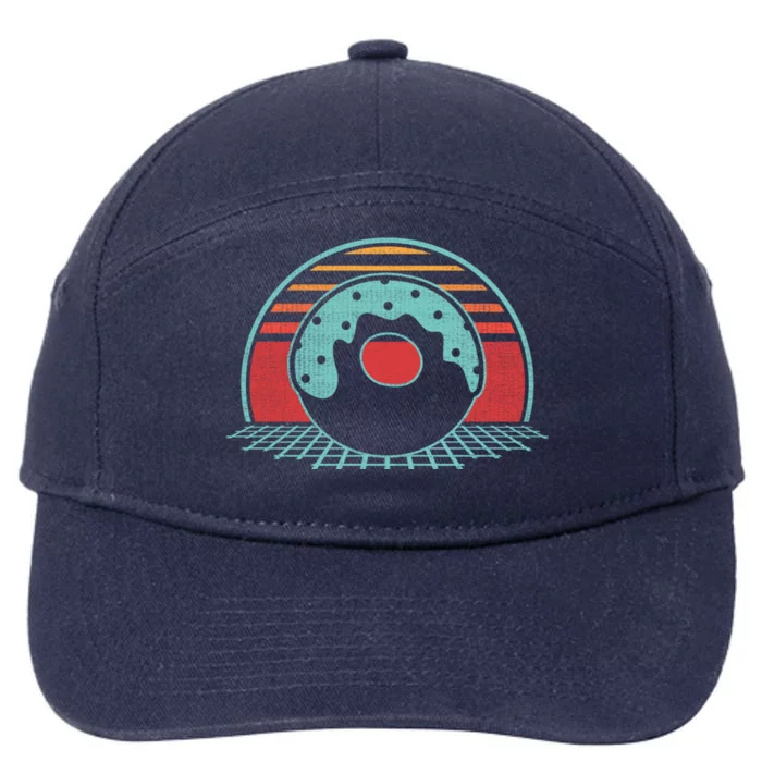 Donut Retro Doughnut Vintage 80s Style Gift Funny Gift 7-Panel Snapback Hat