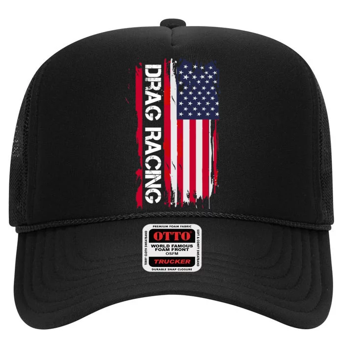 Drag Racing High Crown Mesh Trucker Hat