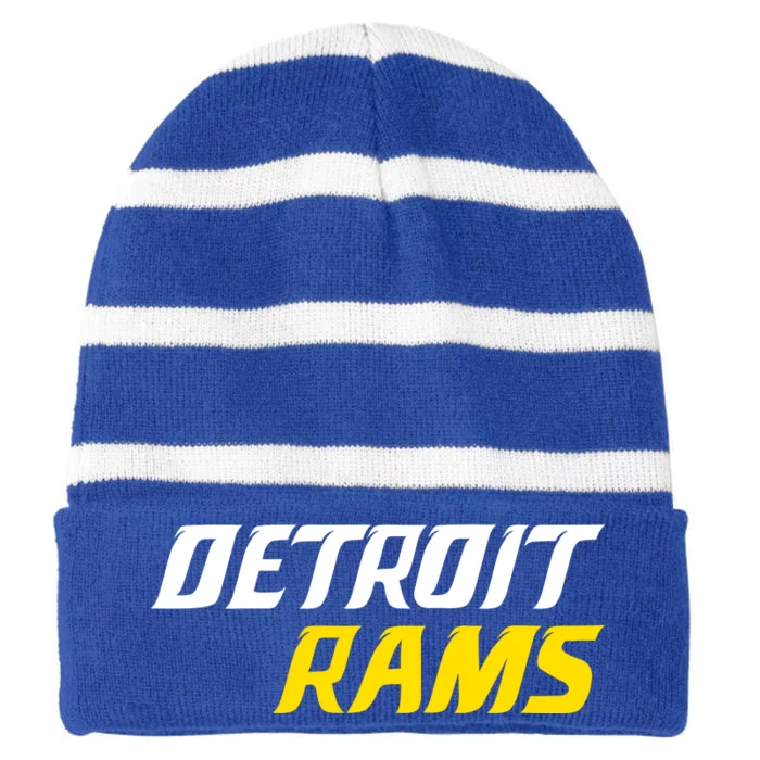 Detroit Rams Striped Beanie with Solid Band