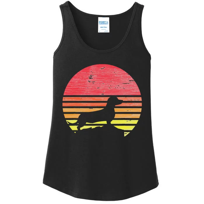 Dachshund Retro Ladies Essential Tank