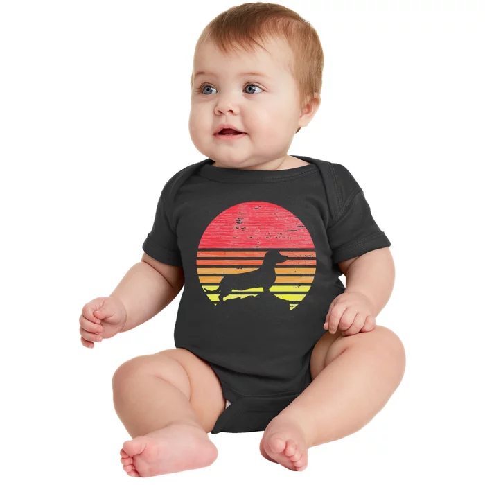 Dachshund Retro Baby Bodysuit