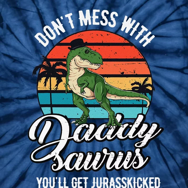 Daddysaurus Rex Dinosaur Daddy TRex Fathers Day Dino Dad Tie-Dye T-Shirt