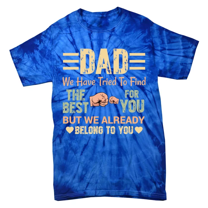 Distressed Retro Dad From Son Daughter Wife For Father's Gift Tie-Dye T-Shirt