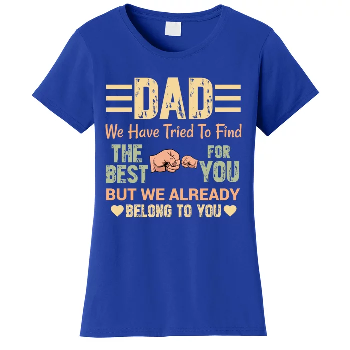 Distressed Retro Dad From Son Daughter Wife For Father's Gift Women's T-Shirt