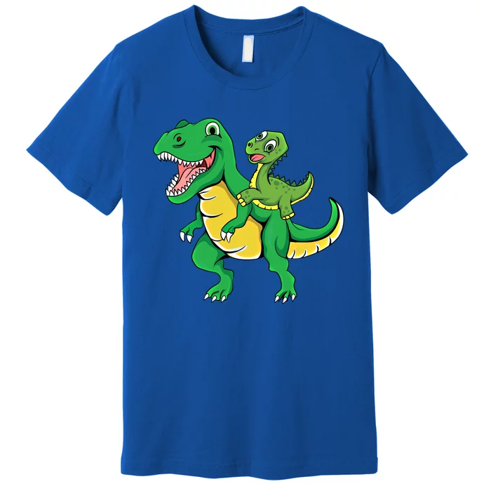 Daddysaurus Rex Dad And Funny Fathers Day Gift Premium T-Shirt