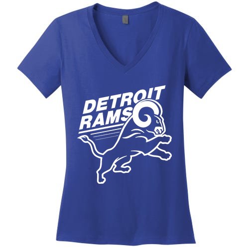 Detroit Rams Women's V-Neck T-Shirt