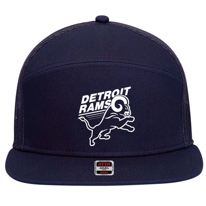 Detroit Rams 7 Panel Mesh Trucker Snapback Hat