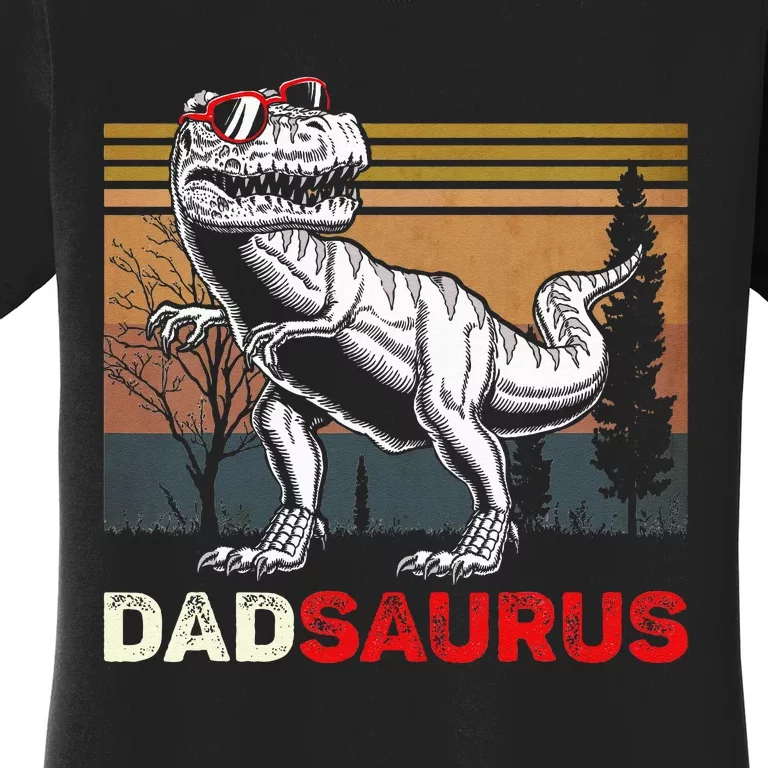 Dadsaurus Rex Dad Papa Dinosaur TRex Dad Saurus Women's T-Shirt