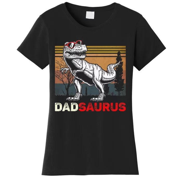 Dadsaurus Rex Dad Papa Dinosaur TRex Dad Saurus Women's T-Shirt