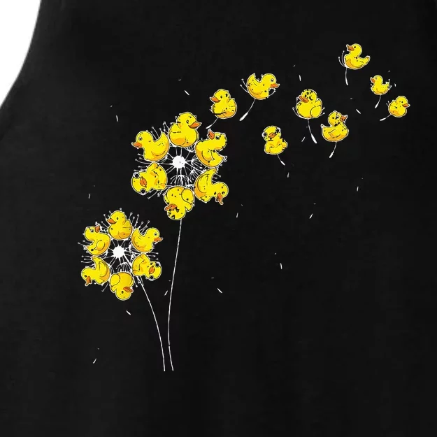 Ducky Rubber Duck Lover Dandelion Duckling Rubber Duck Ladies Tri-Blend Wicking Tank