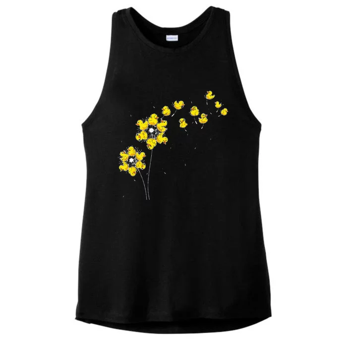 Ducky Rubber Duck Lover Dandelion Duckling Rubber Duck Ladies Tri-Blend Wicking Tank