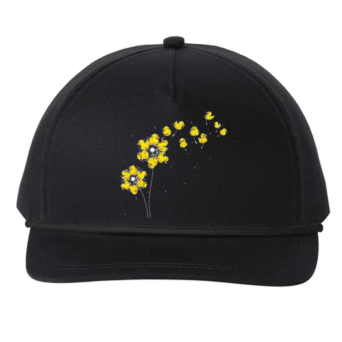 Ducky Rubber Duck Lover Dandelion Duckling Rubber Duck Snapback Five-Panel Rope Hat