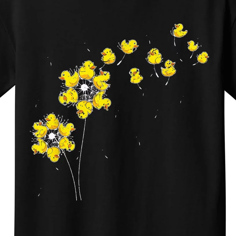 Ducky Rubber Duck Lover Dandelion Duckling Rubber Duck Kids T-Shirt