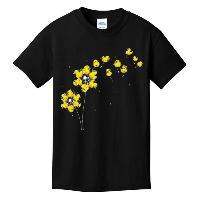 Ducky Rubber Duck Lover Dandelion Duckling Rubber Duck Kids T-Shirt