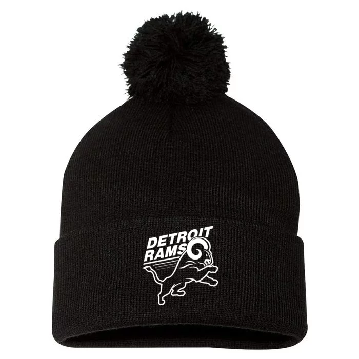 Detroit Rams Pom Pom 12in Knit Beanie