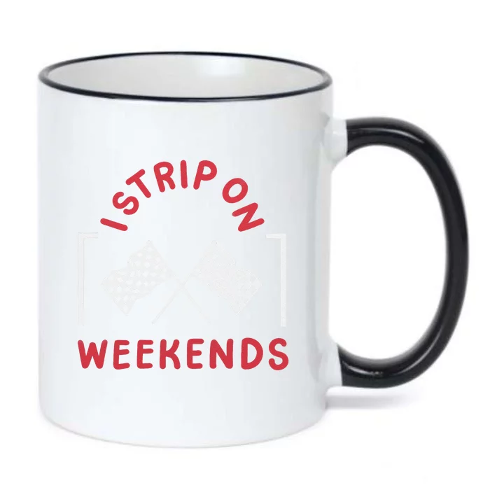 Drag Racing Drag Racer I Strip On Weekends Black Color Changing Mug