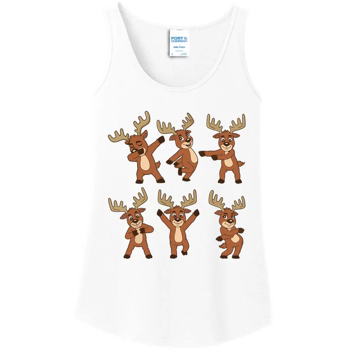 Dancing Reindeer Dance Challenge Christmas Girls Ladies Essential Tank