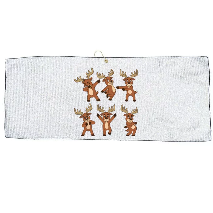 Dancing Reindeer Dance Challenge Christmas Girls Large Microfiber Waffle Golf Towel