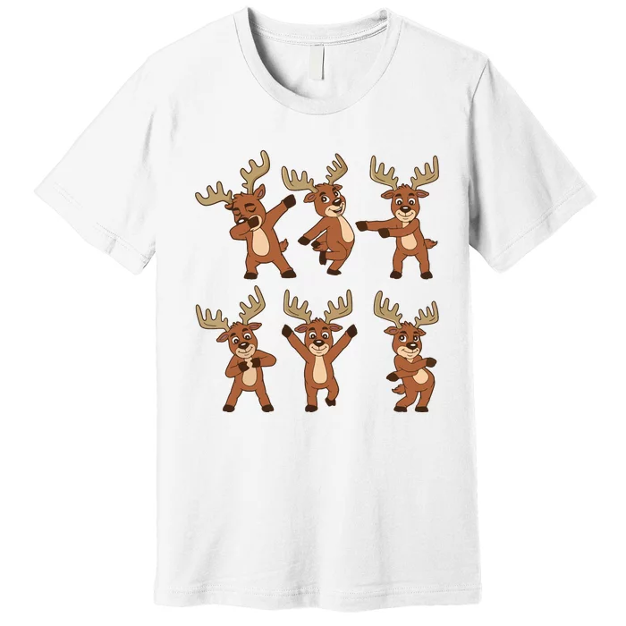 Dancing Reindeer Dance Challenge Christmas Girls Premium T-Shirt