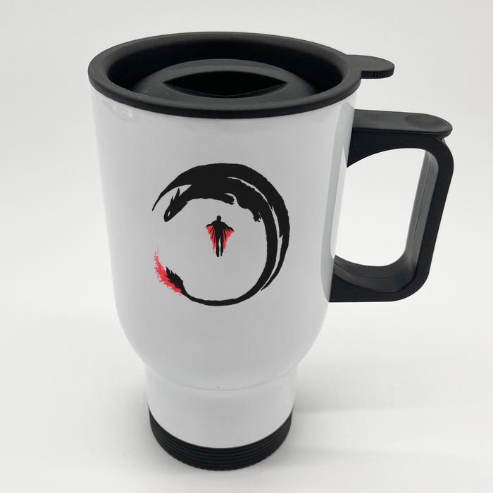 Dragon Rider Front & Back Stainless Steel Travel Mug