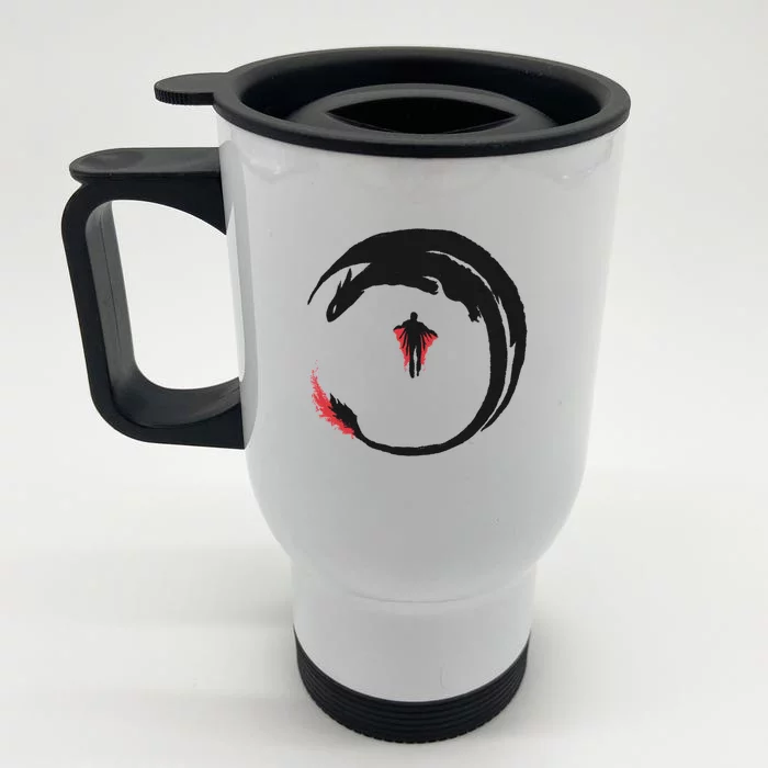 Dragon Rider Front & Back Stainless Steel Travel Mug