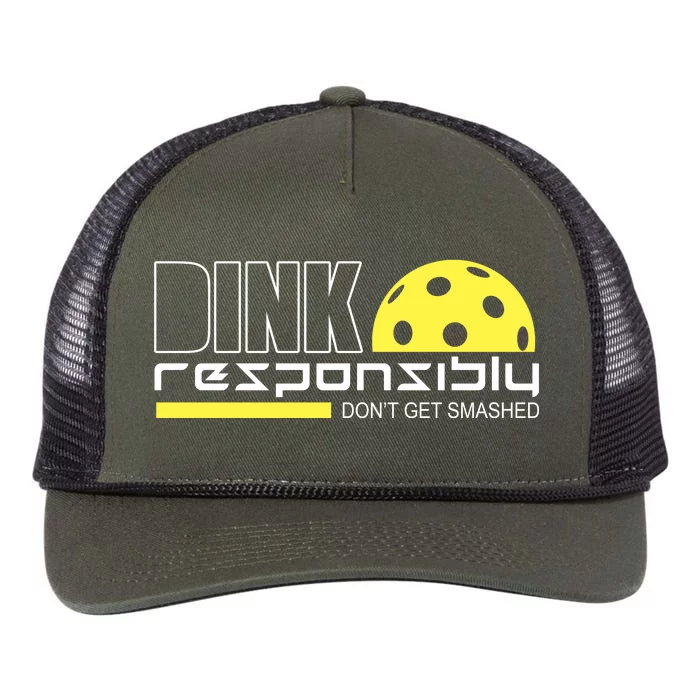 Dink Responsibly Don't Get Smashed Funny Pickleball Retro Rope Trucker Hat Cap