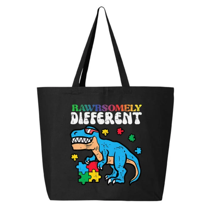 Dino Rawrsomely Different Autism Awareness 25L Jumbo Tote