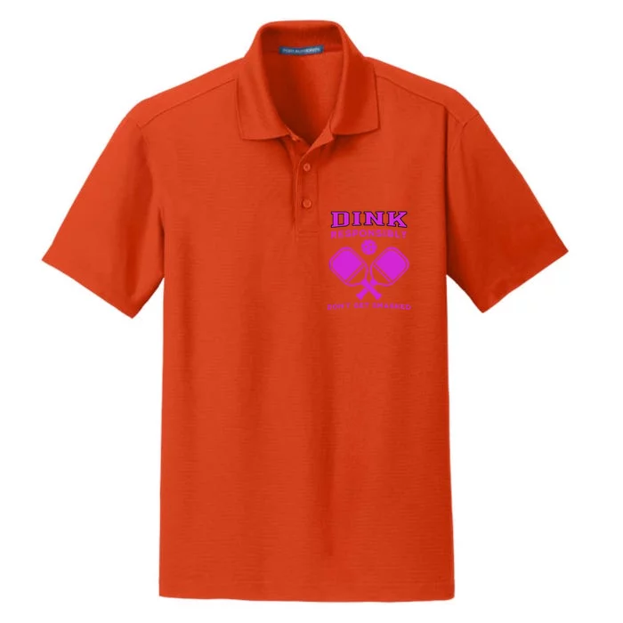 Dink Responsibly Don't Get Smashed Purple Pickleball Paddles Dry Zone Grid Performance Polo