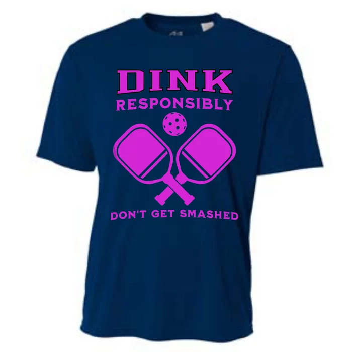 Dink Responsibly Don't Get Smashed Purple Pickleball Paddles Cooling Performance Crew T-Shirt