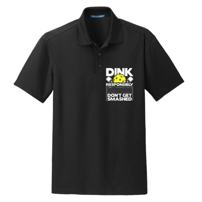 Dink Responsibly Don't Get Smashed Pickleball Dry Zone Grid Performance Polo