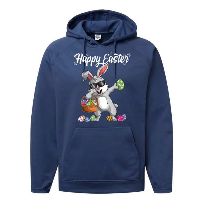 Dabbing Rabbit Easter Day Eggs Dab Boys Girls Gift Bunny Performance Fleece Hoodie