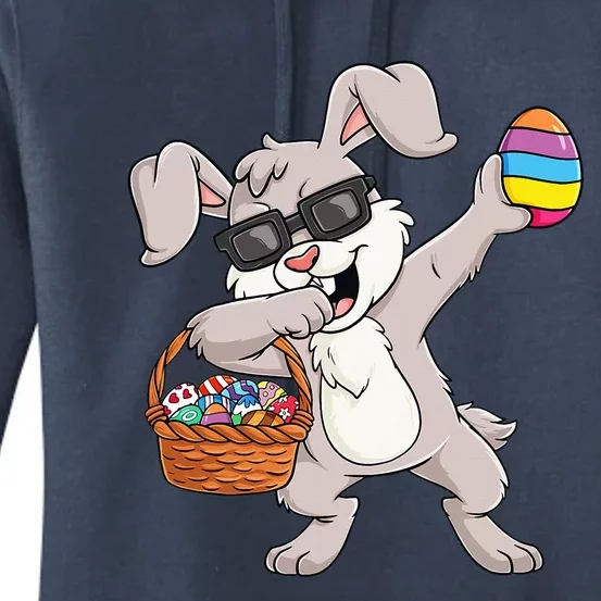 Dabbing Rabbit Easter Day Eggs Funny Women's Pullover Hoodie