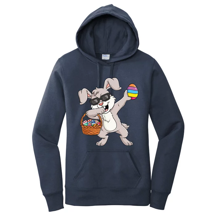 Dabbing Rabbit Easter Day Eggs Funny Women's Pullover Hoodie