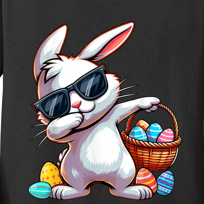 Dabbing Rabbit Easter Day Kids Long Sleeve Shirt