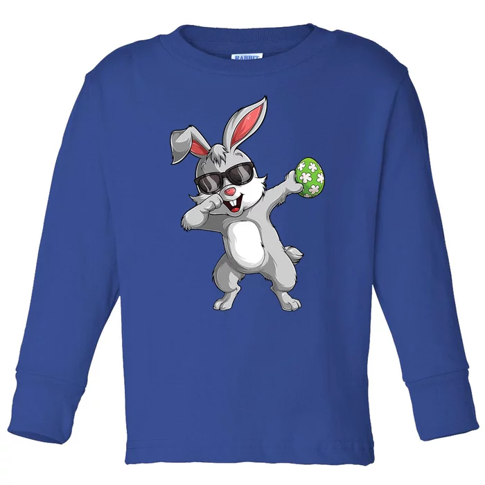 Dabbing Rabbit Easter Day Eggs Dab Gift Bunny Gift Toddler Long Sleeve Shirt