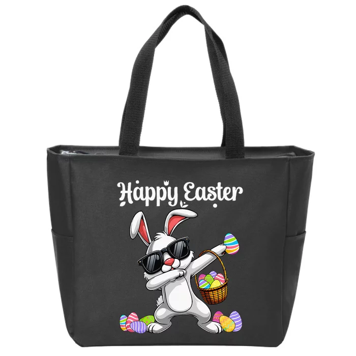 Dabbing Rabbit Easter Day Eggs Dab Zip Tote Bag