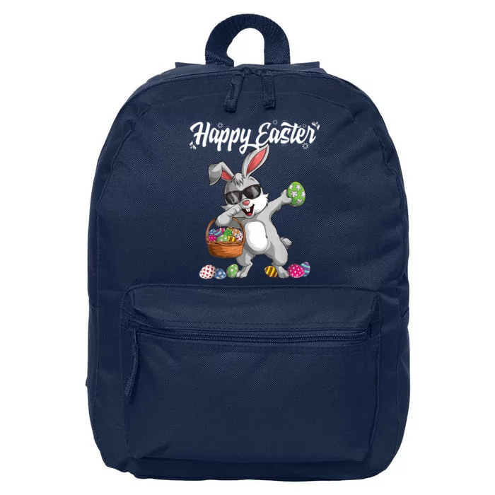 Dabbing Rabbit Easter Day Eggs Dab 16 in Basic Backpack