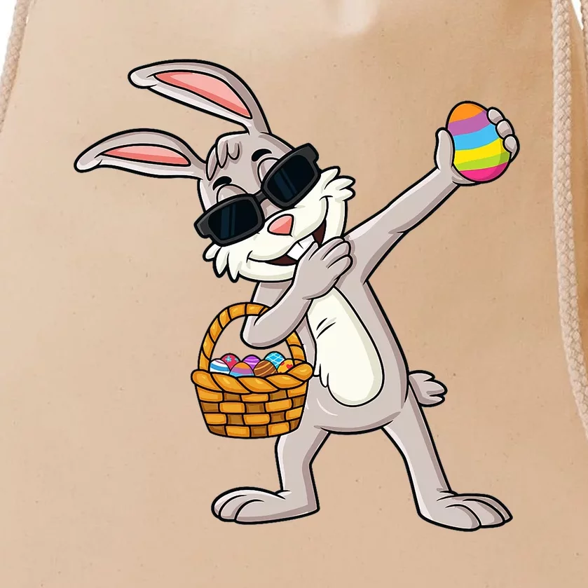 Dabbing Rabbit Easter Day Eggs Dab Drawstring Bag