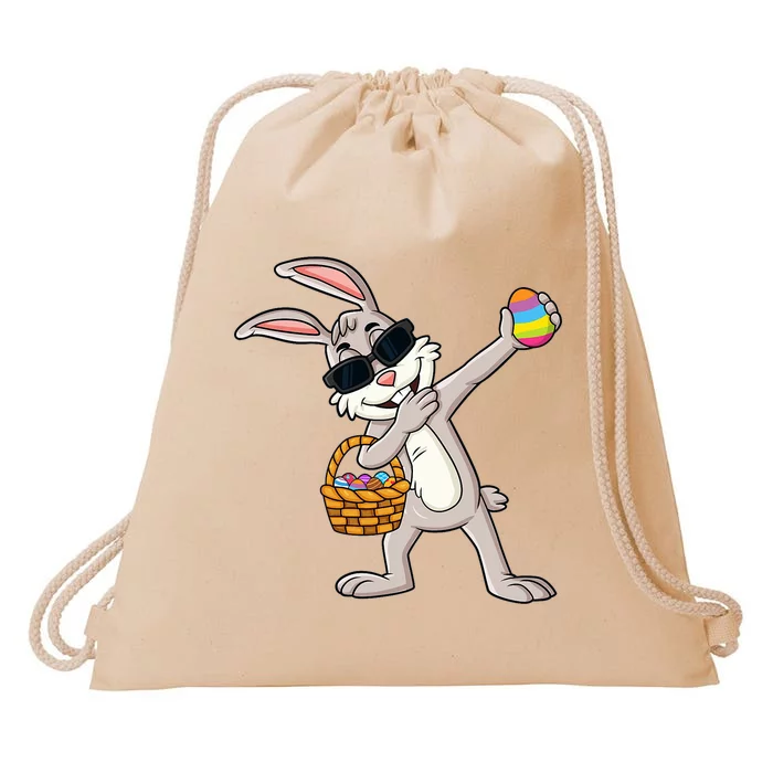 Dabbing Rabbit Easter Day Eggs Dab Drawstring Bag