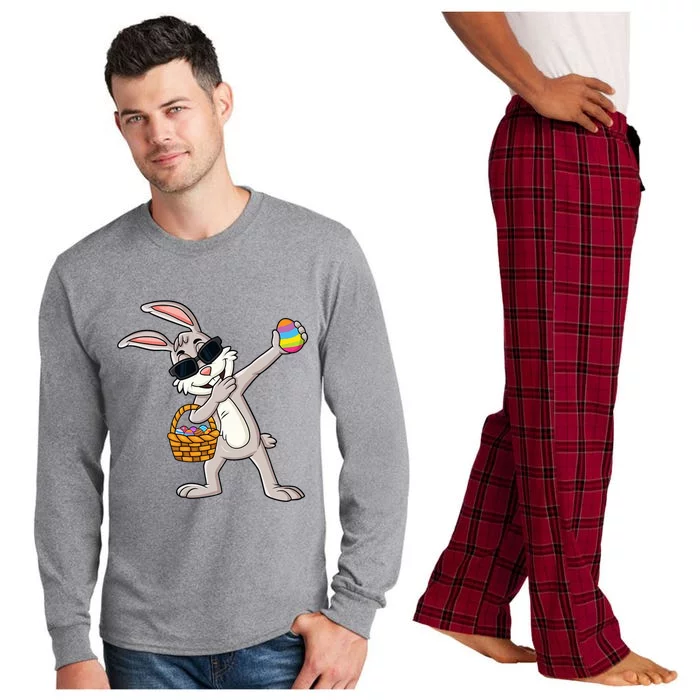 Dabbing Rabbit Easter Day Eggs Dab Long Sleeve Pajama Set