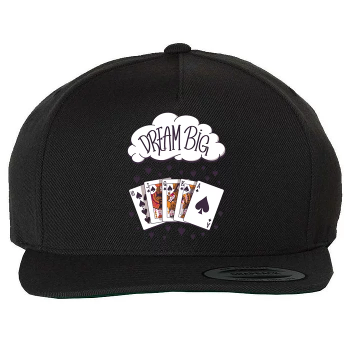 Dream Big Poker Hand Wool Snapback Cap