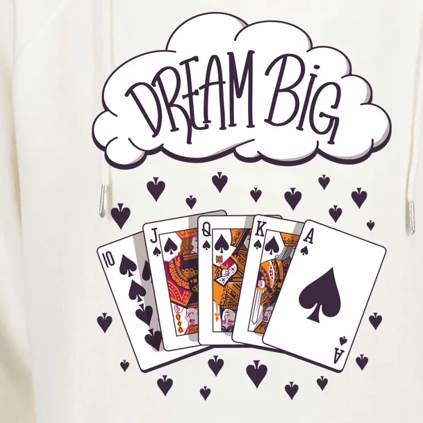 Dream Big Poker Hand Womens Funnel Neck Pullover Hood