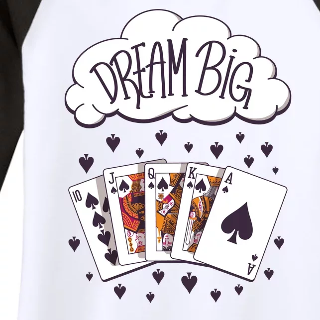 Dream Big Poker Hand Women's Tri-Blend 3/4-Sleeve Raglan Shirt