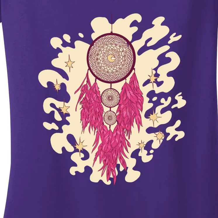 Dream Catcher Moon Women's V-Neck T-Shirt