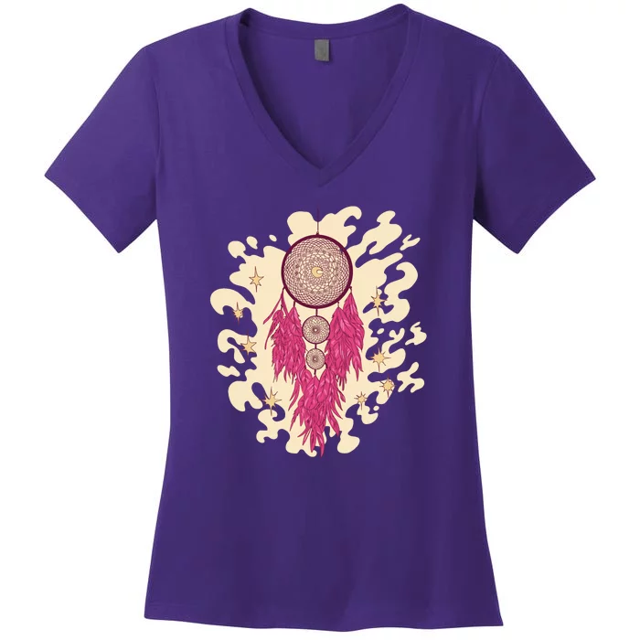 Dream Catcher Moon Women's V-Neck T-Shirt