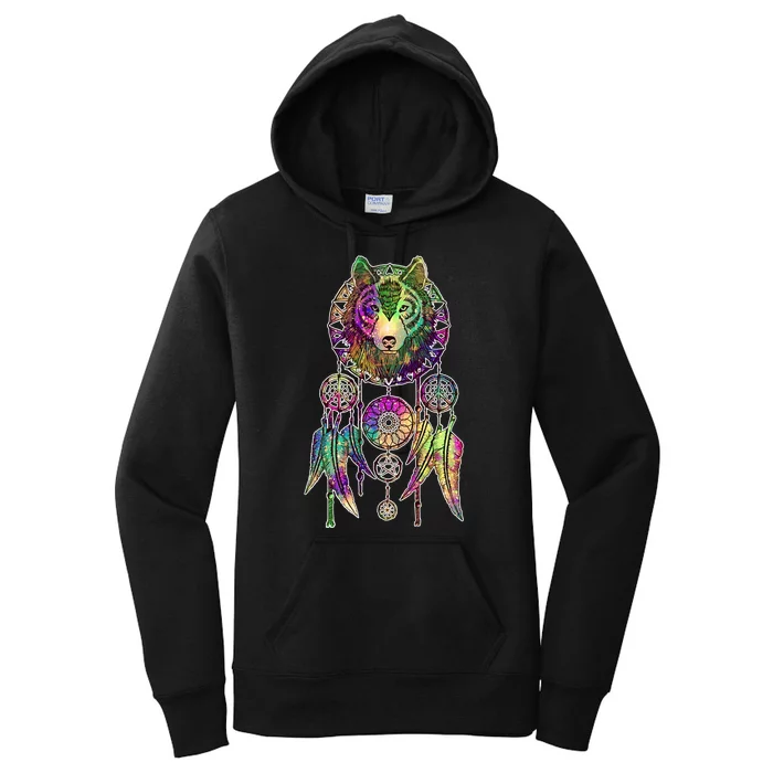 Dream Catcher Wolf Galaxy Women's Pullover Hoodie